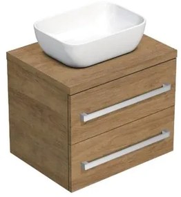 Kúpeľňová skrinka s krycí doskou SAT Cube Way 60x53x46 cm dub Hickory CUBE461603DH45