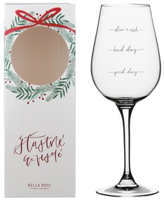Bella Rose Pohárik na víno Bad Day + vianočná krabička