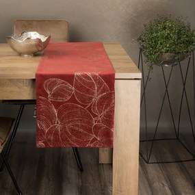 Dekorstudio Elegantný zamatový behúň na stôl BLINK 16 tehlový Rozmer behúňa (šírka x dĺžka): 35x140cm