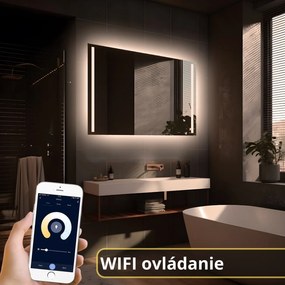 LED zrkadlo Longitudine 80x60cm teplá biela - wifi aplikácia