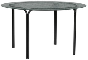 Čierny okrúhly konferenčný stolík so sklenenou doskou ø 80 cm Orbit – Hübsch