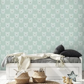 Samolepiaca tapeta roztomilé medvedíky na svetlom pozadí