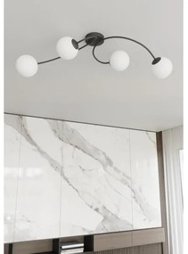 Prisadený luster VIBRA 4xE14/10W/230V čierna/biela