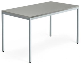 Kancelársky stôl QBUS, klasický rám, 1400x800 mm, strieborná, svetlošedá