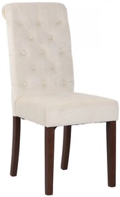 Jedálenská stolička Lisburn - zamat - Krémová