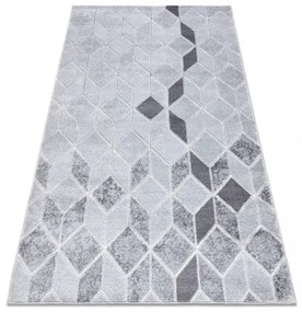Moderný MEFE koberec B400 vzor kocka, geometrický 3D - Štrukturálny, dve vrstvy rúna sivá Veľkosť: 280x370 cm