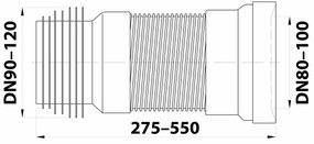Bruckner WC roztiahnuteľné flexi dopojenie, 275-550mm 159.325.0