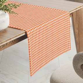 Biante Dekoračný behúň na stôl Rebeka RE-006 Oranžovo-biela kocka malá 20x120 cm