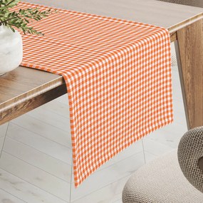 Biante Dekoračný behúň na stôl Rebeka RE-006 Oranžovo-biela kocka malá 45x180 cm