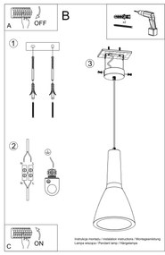 Závesné svietidlo Empoli, 1x betónové tienidlo