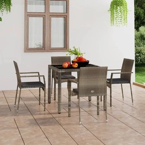 Záhradné stoličky so sedákmi 4 ks polyratanové sivé 319884
