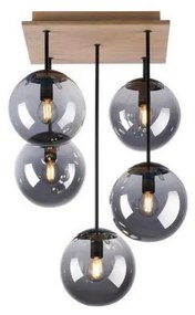 JUST LIGHT. 11395-79 - Luster na tyči WIDOW 5xE14/25W/230V dub