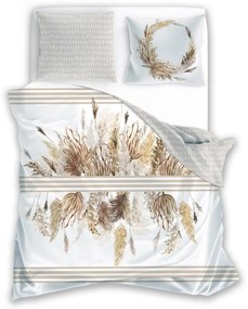 Bavlněné povlečení BOHO 003 220x200 cm + 2x 70x80 cm bílé/béžové