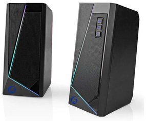 Nedis GSPR31020BK - SÚPRAVA 2x LED RGB Herný reprodukor 18W/5V