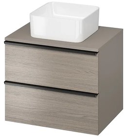 Cersanit - VIRGO závesná skrinka pod umývadlo s doskou 60cm, šedý dub-čierna, S522-023