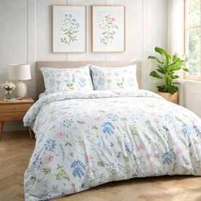 FLANELOVÉ OBLIEČKY FLANELOVE 180X200 CM, 2KS 70X80 CM KVETY