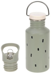 Antikorová fľaša na pitie - Happy Prints light olive