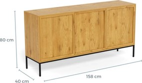 Komoda Palmdale 158 cm dub divoký/černý