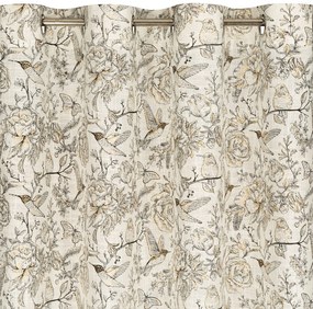 ZÁVES NA KRÚŽKOCH LUCINA 140X250 CM KVETY