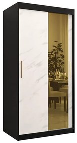 Skriňa Platinum T2 100 čierna marmur/biely
