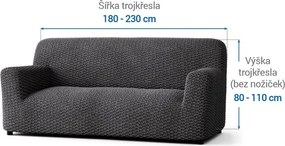 Bielastické poťahy MOSAICO tmavosivé trojkreslo (š. 170 - 220 cm)