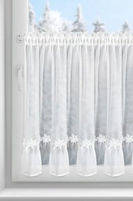 KRÁTKA VIANOČNÁ ZÁCLONA NA PÁSKE FLAKE 150X70 CM BIELA
