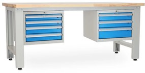 Dielenský stôl Solid OAK-43, 210 cm, 2 závesné boxy, dub