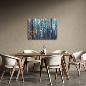 Sklenený obraz - Zimný les (70x50 cm)