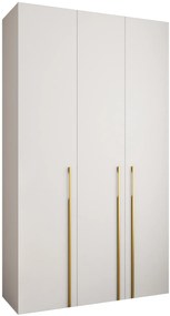 Šatníková skriňa 140 cm Carmela 40-3 (biela + zlatá). Akcia -21%. Vlastná spoľahlivá doprava až k Vám domov. 1126606