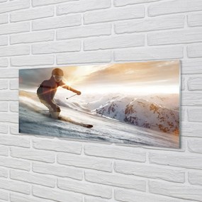 Obraz plexi Lyžiarske palice muž 120x60 cm