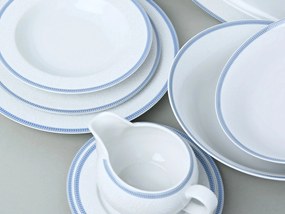Thun obedová súprava Opal krajka s modrou linkou 27-dielná
