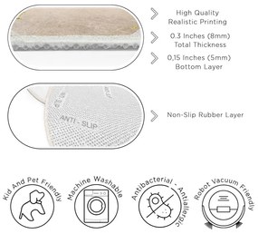 Modro-béžový prateľný okrúhly koberec ø 150 cm Puddle – Mila Home