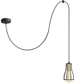 Luster na lanku TUBE 1xE27/15W/230V čierna/zlatá