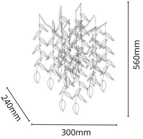 Krištáľové nástenné svietidlo 3xG9/40W/230V zlatá