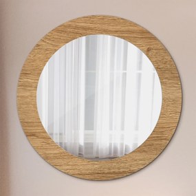 Okrúhle ozdobné zrkadlo Textúra dreva fi 60 cm