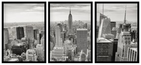 Gario Sada plagátov New York City - 3 dielna Farba rámu: Rustikálna, Veľkosť: 99 x 45 cm
