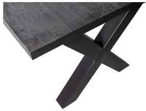 Jedálenský stôl z mangového dreva Columbus Black 180x100 cm obdĺžnik Mahom