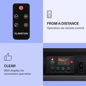 Klarstein Studio 5 Arc, elektrický krb, 1800 W, LED plamene, ventilátor, diaľkové ovládanie