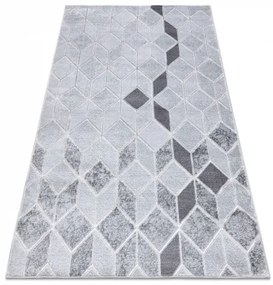 Moderný MEFE koberec B400 vzor kocka, geometrický 3D, sivý