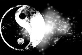 Obraz symbol Jin a Jang v čiernobielom prevedení Varianta: 120x80