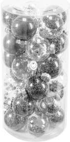Vianočné guľky - strieborné SYSD1688-064 (30ks)