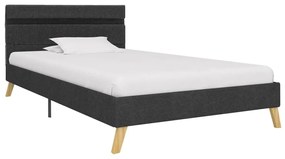 vidaXL Rám postele s LED svetlom tmavosivý 90x200 cm látkový