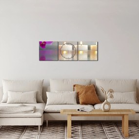 Obraz sviečok na vode (s hodinami) (90x30 cm)