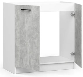 Spodná kuchynská skrinka pod drez OLIWIA S80ZL biela / betón