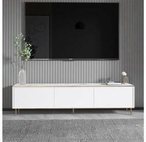 TV stolík/skrinka Mamene 2 (biela + mramor + zlatá) . Akcia -19%. Vlastná spoľahlivá doprava až k Vám domov. 1095395