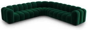 Zelená zamatová modulárna rohová pohovka Lupine – Micadoni