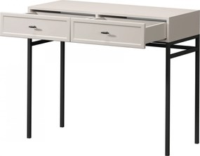 Konzola / toaletný stolík Lorini 100 cm - kašmírová / čierne úchytky T