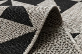 Koberec Šnúrkový SIZAL FLOORLUX 20489 striebor. / čierny Trojuholníky
