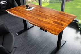 Výškovo nastaviteľný pracovný stôl Office z masívu sheesham 160cm