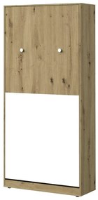 Sklápacia posteľ vertikálne Nero 15 – Biely Mat